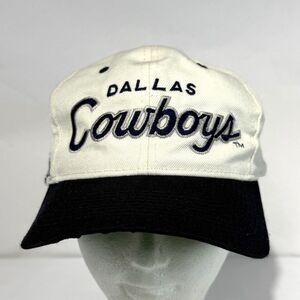 Vintage Dallas Cowboys Hat Cap Snapback White Sports Specialties Script NFL 90s
